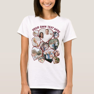 Personalized heart shaped photo collage T-Shirt