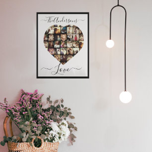 Personalized heart Shaped Photo collage template  Canvas Print