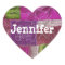 Personalized Heart Shaped Purple Quilt  Sticker