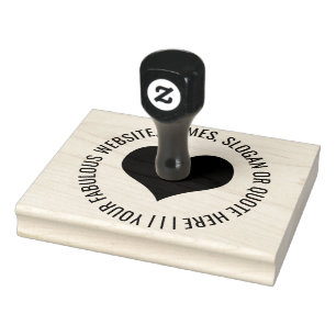 Personalized Heart-shaped rubber ink stamp