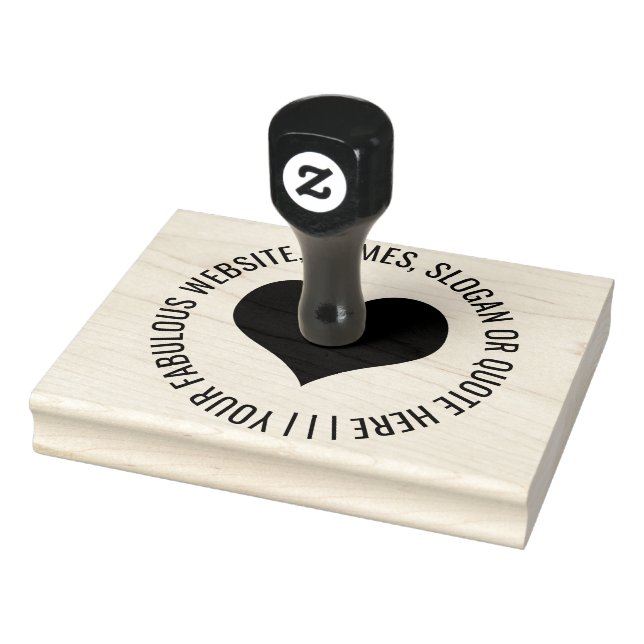 Personalized Heart-shaped rubber ink stamp (Stamp)