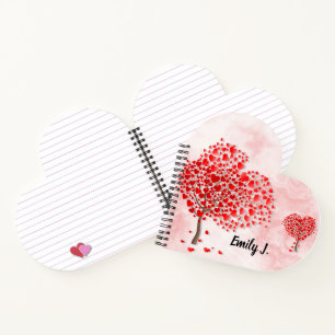 Personalized Heart Shaped Spiral Notebook