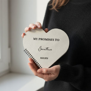 Personalized Heart-Shaped Vow Book My Promises to
