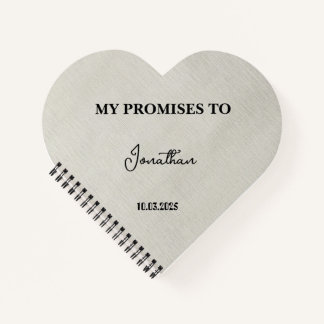 Personalized Heart-Shaped Vow Book| My Promises to Notebook