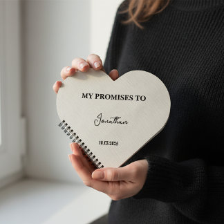 Personalized Heart-Shaped Vow Book| My Promises to Notebook