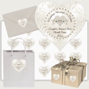 Personalized Heart Shaped, Wedding Stickers
