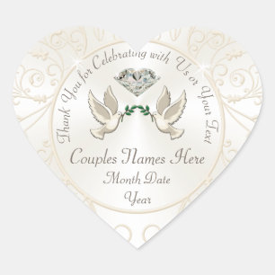 Personalized Heart Shaped Wedding Stickers, Love B Sticker