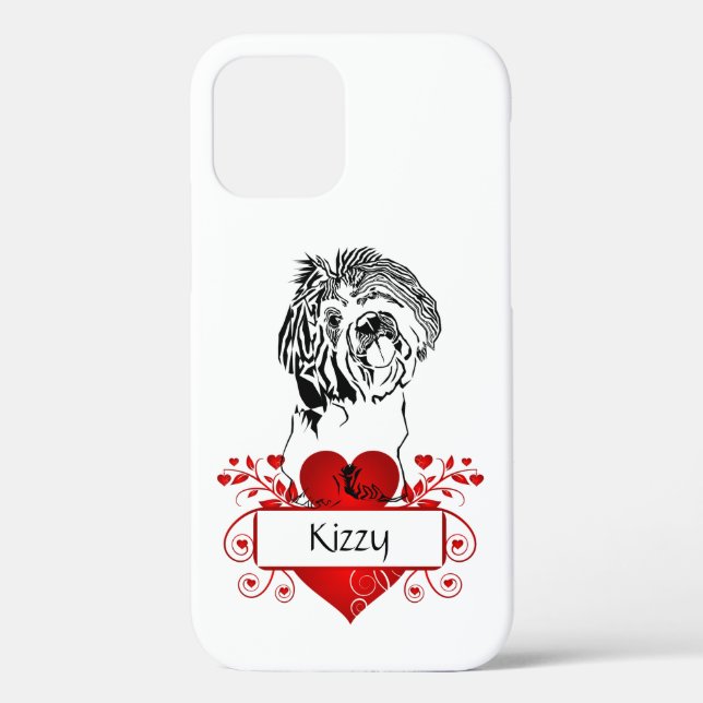 Personalized Heart/Shih Tzu Apple iPhone Case (Back)