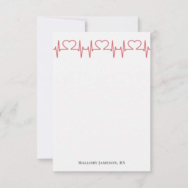 Personalized Heart Simple Medical Card (Front)