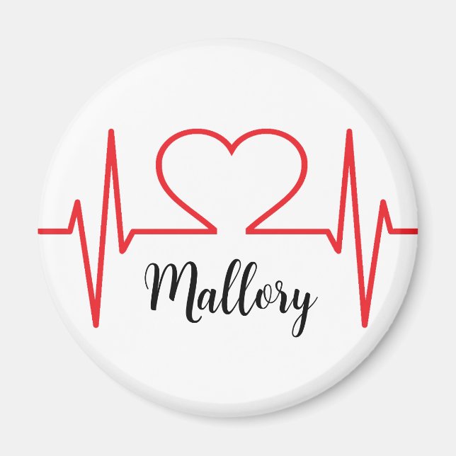Personalized Heart Simple Medical Magnet (Front)