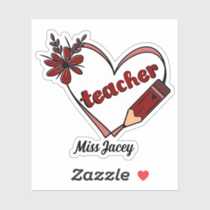 Personalized Heart Teacher Valentine's Day