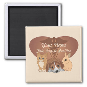 Personalized Heart Veterinary Animals Magnet
