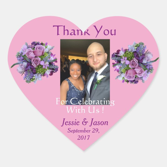 Personalized Heart Wedding Sticker (Front)