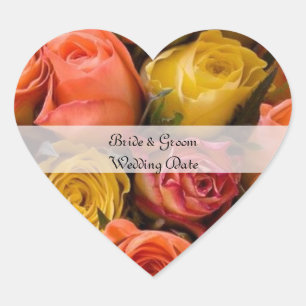 Personalized  Heart  Wedding Stickers  Template