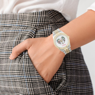 Personalized Heart with Paw Prints & Photo Watch