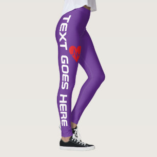 Personalized Heartbeat over Purple Leggings