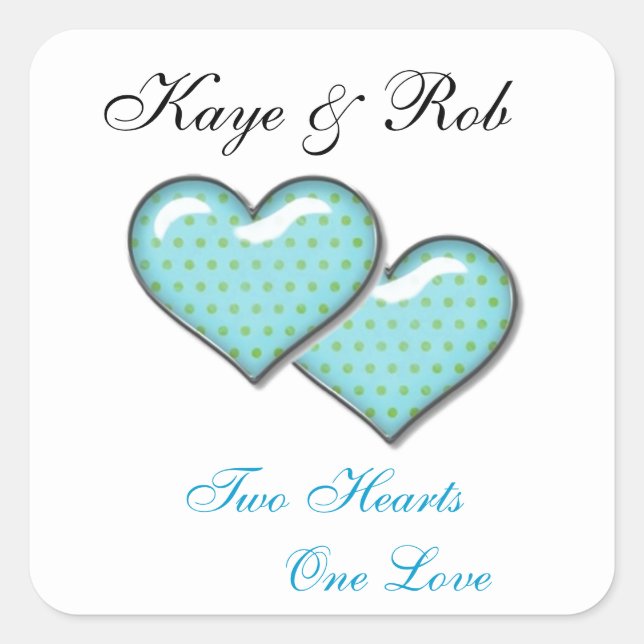 Personalized Hearts Envelope Seals & Stickers (Front)