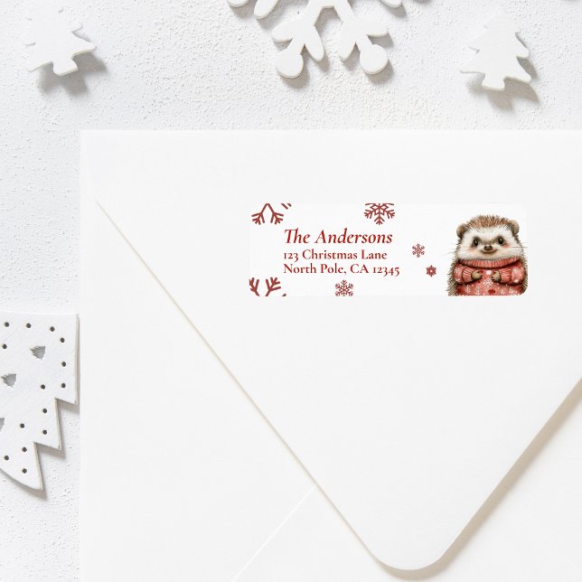 Personalized Hedgehog Christmas Return Label (Personalized Hedgehog Christmas Return Label)