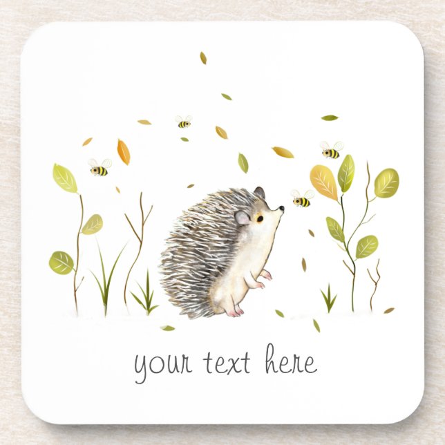 Personalized Hedgehog coasters (Front)
