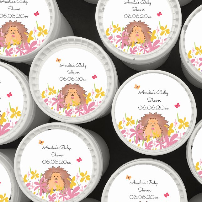 Personalized Hedgehog Favour Classic Round Sticker (Creator Uploaded)