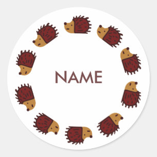 Personalized Hedgehog Sticker