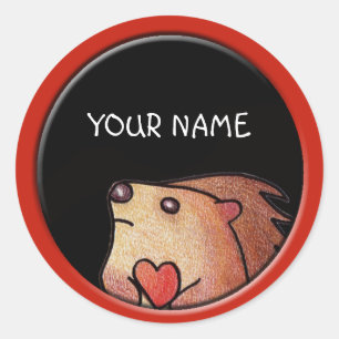 Personalized Hedgehog Sticker