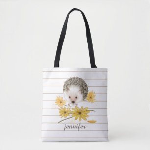 Personalized Hedgehog Tote Bag