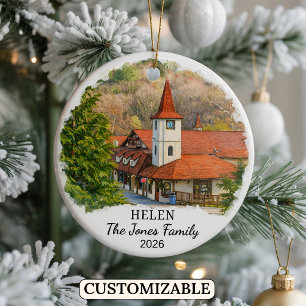 Personalized Helen Ornament, Custom Georgia Ceramic Ornament