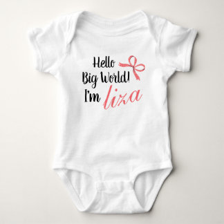 Personalized Hello Big World! I'm BABY NAME Bodysuit