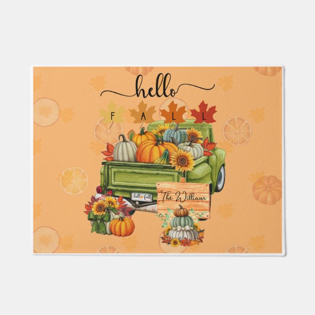 Personalized Hello Fall Doormat (Front)
