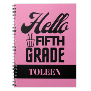 Personalized Hello Fifth Grade Notebook
