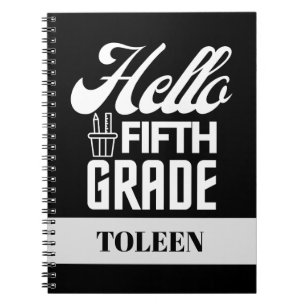 Personalized Hello Fifth Grade Notebook