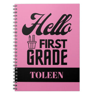 Personalized Hello First Grade Notebook
