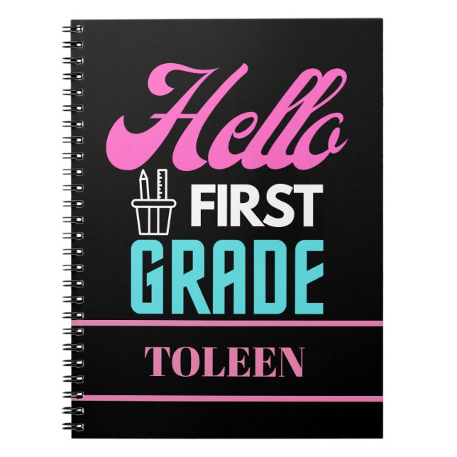 Personalized  Hello First Grade                  Notebook (Front)