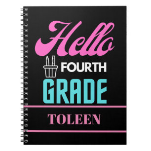 Personalized Hello Fourth Grade Notebook