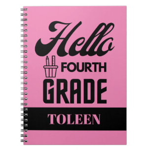 Personalized Hello Fourth Grade Notebook