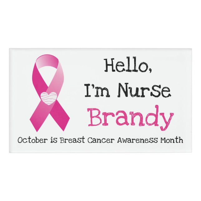 Personalized Hello, Im Nurse Name Tag (Front)