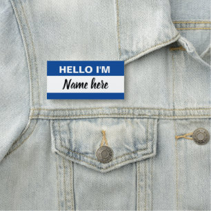 Personalized Hello my name is (blue) Tag