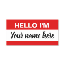 Personalized Hello my name is (red)