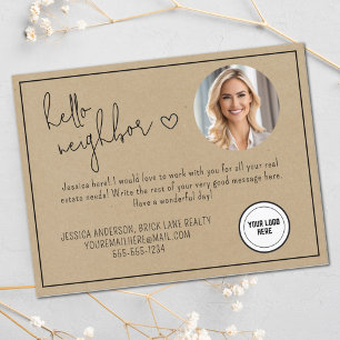 Personalized Hello Neighbour Real Estate  Postcard