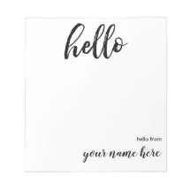 Personalized Hello Notepad