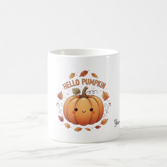 Personalized Hello Pumpkin Coffee Mug  (Center)