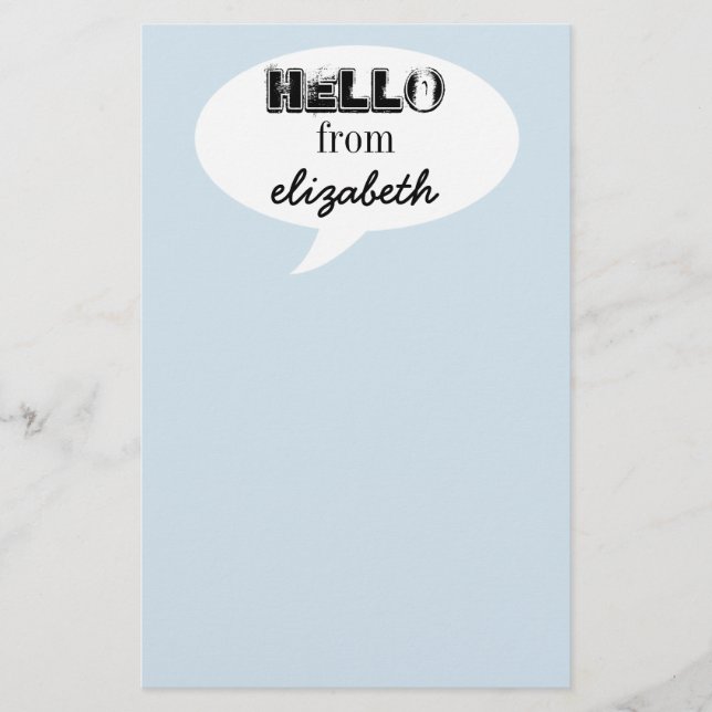 Personalized Hello Stationery (Front)