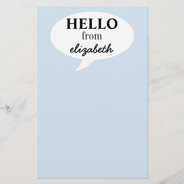 Personalized Hello Stationery (Front)