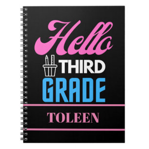 Personalized Hello Third Grade Notebook
