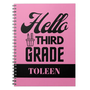 Personalized Hello Third Grade Notebook