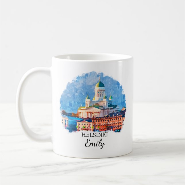 Personalized Helsinki Mug, Finland Coffee Mug (Left)