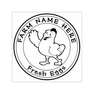 Personalized Hen Lays Eggs Fresh Family Farm Self-inking Stamp