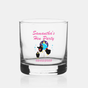 Personalized Hen Night Party Funny Bachelorette Whiskey Glass