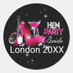 Personalized Hen Party Bachelorette Party Classic Round Sticker